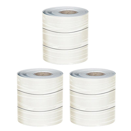 White Wood Grain Rolled Straight Borders, 65 Feet Per Roll, Pack of 3