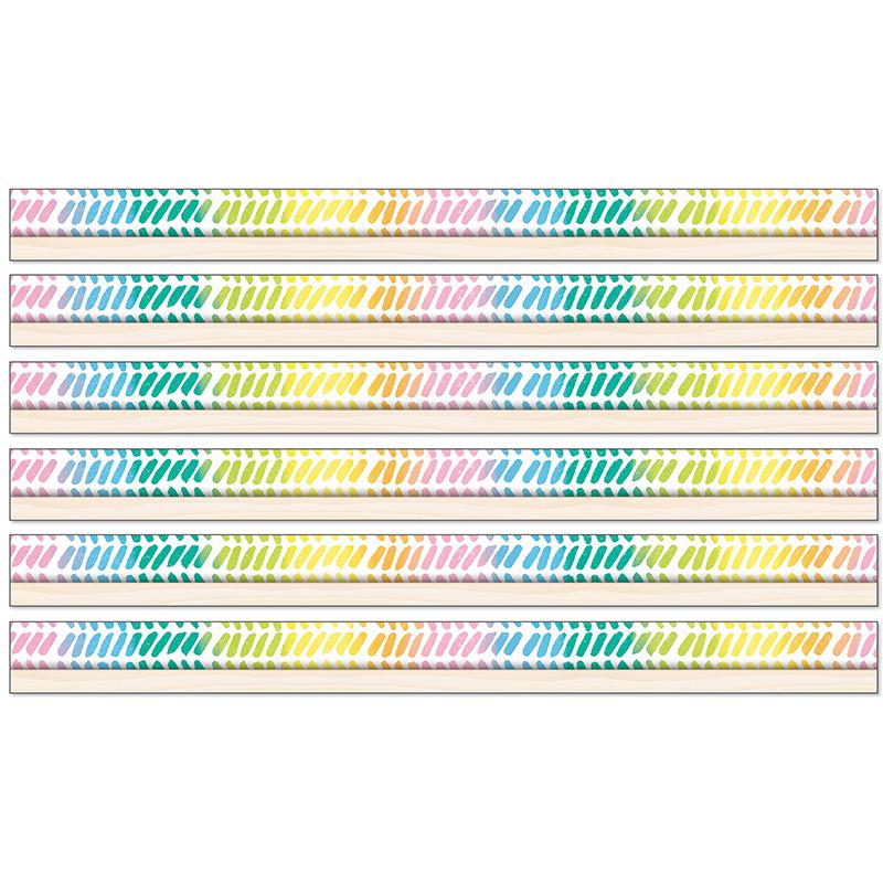 Creatively Inspired Watercolor Chevron Straight Borders, 36 Ft Per Pack, 6 Packs