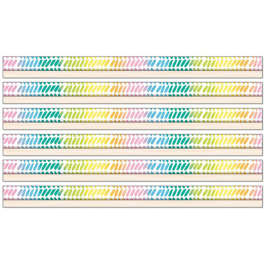 Creatively Inspired Watercolor Chevron Straight Borders, 36 Ft Per Pack, 6 Packs