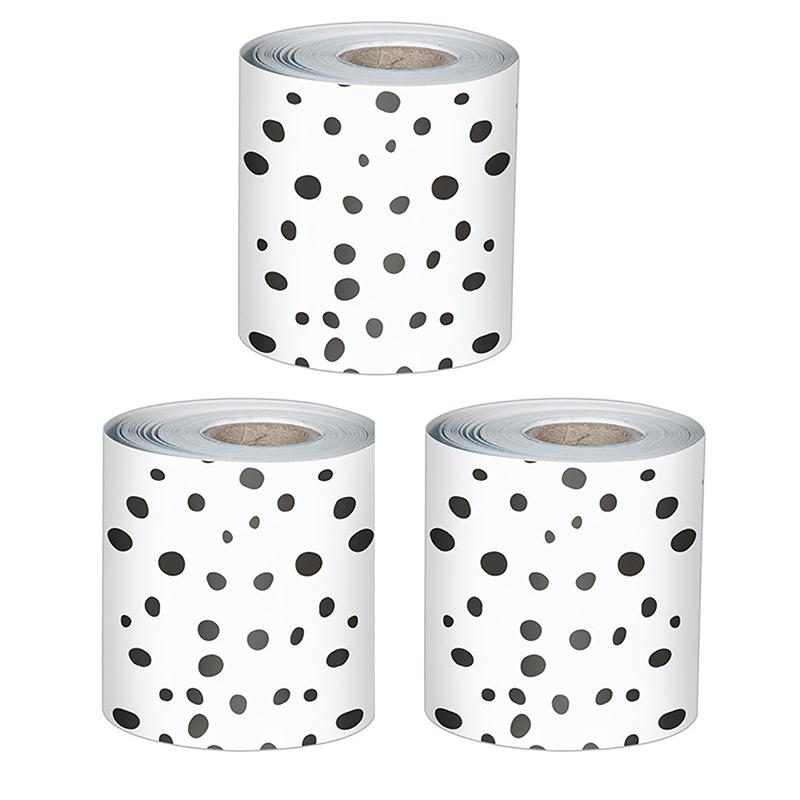 We Belong Black Dots Rolled Straight Bulletin 65 Ft Per Roll, Pack of 3