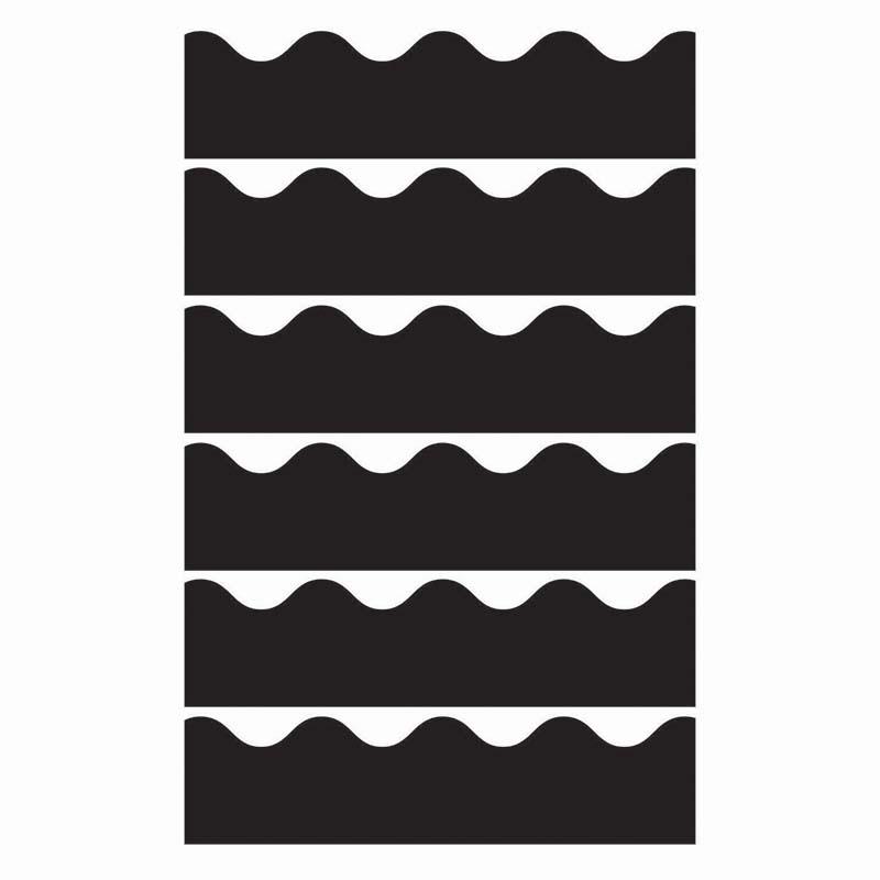 Black Scalloped Border, 39 Feet Per Pack, 6 Packs