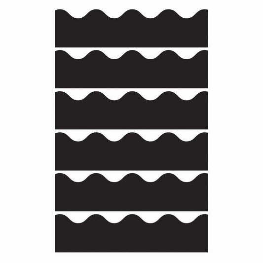 Black Scalloped Border, 39 Feet Per Pack, 6 Packs