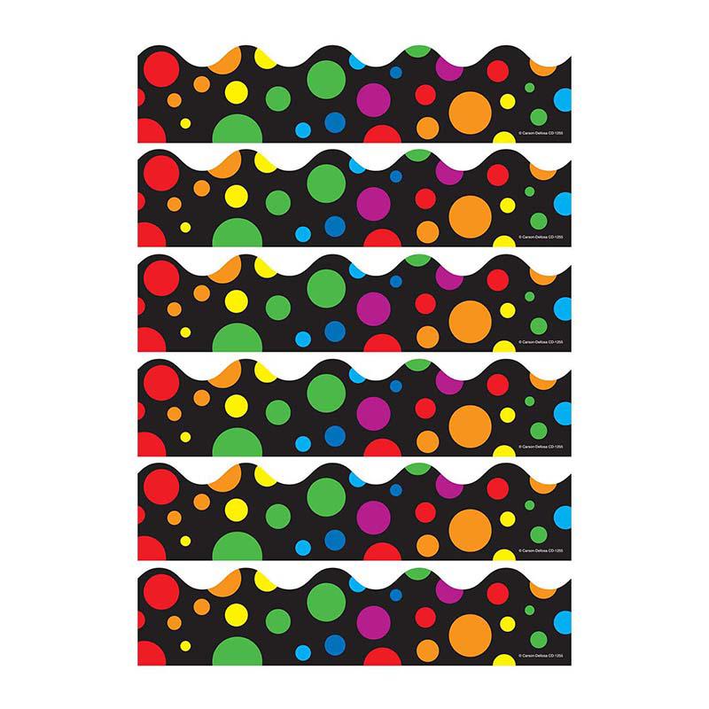 Big Rainbow Dots Scalloped Border, 39 Feet Per Pack, 6 Packs