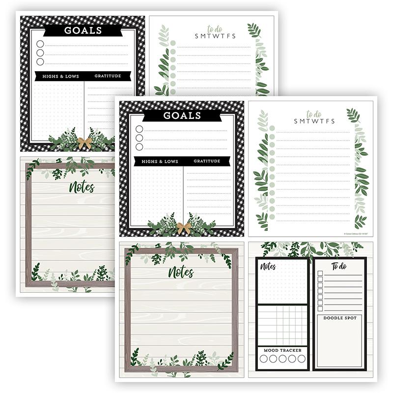 Farmhouse Notepad Set, 4 Per Set, 2 Sets