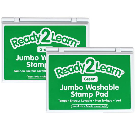 Jumbo Washable Stamp Pad - Green - 6.2"L x 4.1"W - Pack of 2