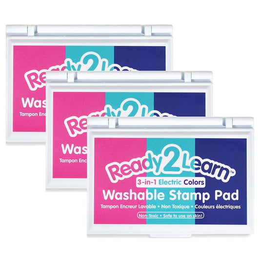 Washable Stamp Pad 3-in-1 - Electric - Pink, Purple & Turquoise - Pack of 3