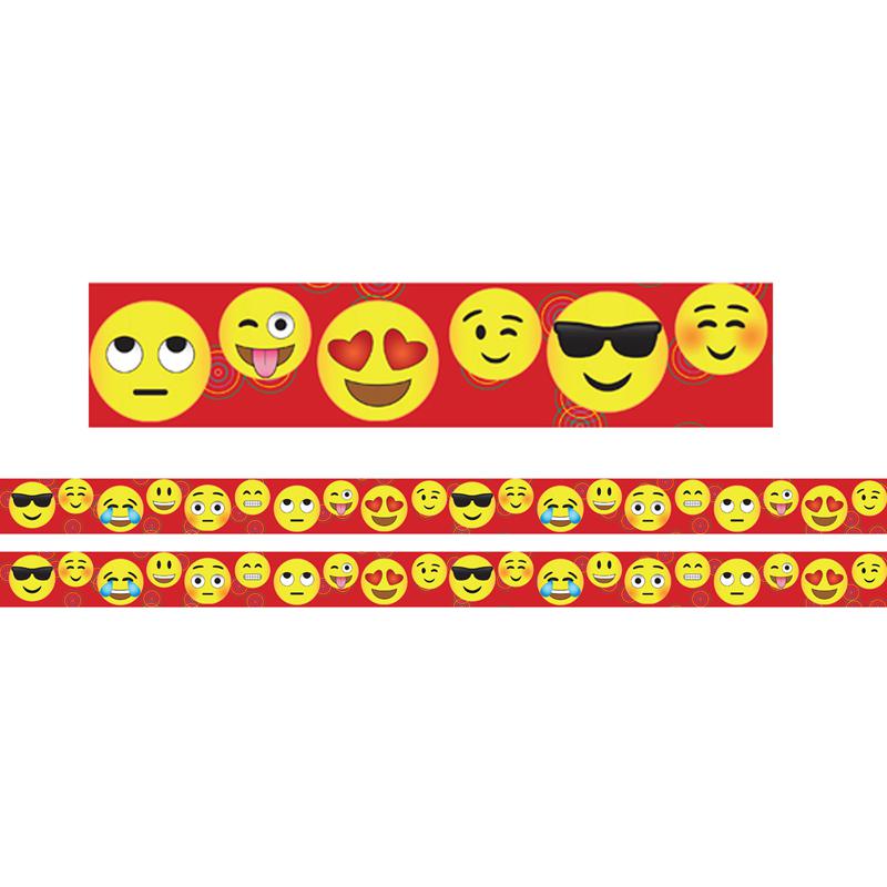 Borders/Trims, Magnetic, Rectangle Cut - Emoji Theme, 24' per Pack, 2 Packs