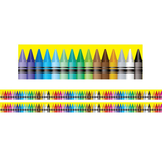 Borders/Trims, Magnetic, Rectangle Cu, Crayon Theme, 24' per Pack, 2 Packs