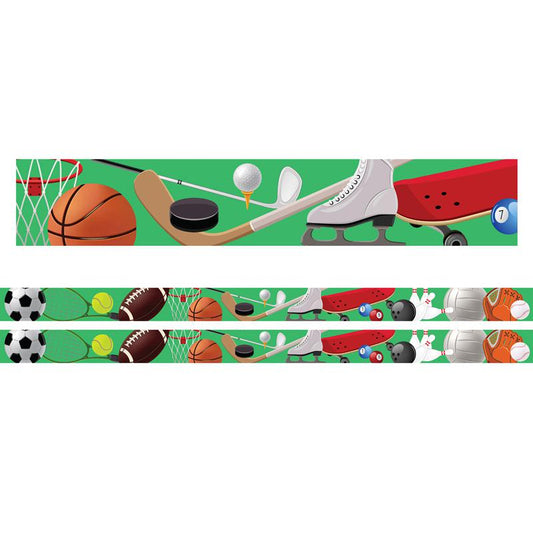 Borders/Trims, Magnetic, Rectangle Cut, Sports Theme, 24' per Pack, 2 Packs