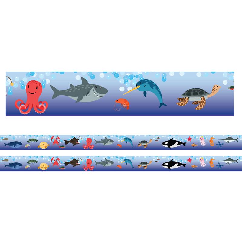 Borders/Trims, Magnetic, Rectangle Cut, Sea Life Theme, 24' per Pack, 2 Packs