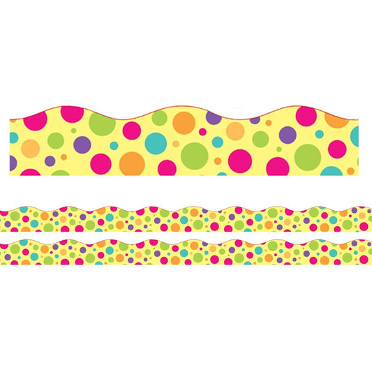 Borders/Trims, Magnetic, Scallop Cut, Colorful Dot Theme, 24' per Pack, 2 Packs