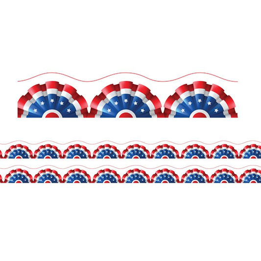 Borders/Trims, Magnetic, Scallop Cut, Patriotic Theme, 24' per Pack, 2 Packs