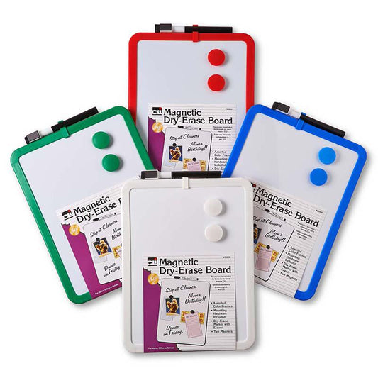 Framed Magnetic Dry Erase Board with Marker & Magnets, 8.5" x 11", Pack of 4