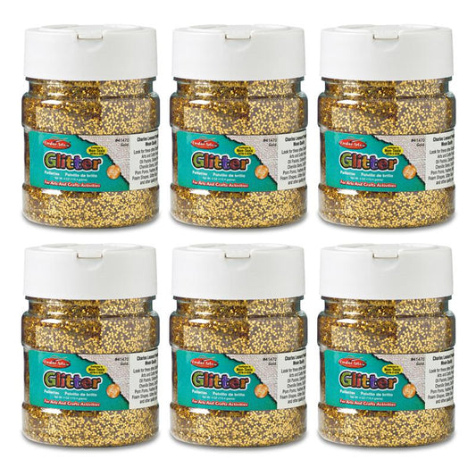 Creative Arts Gold Glitter 4 oz. Jar, Pack of 6