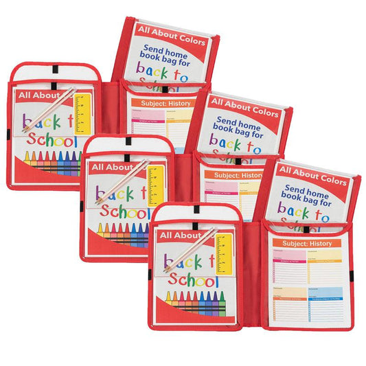 Homework Connector Folder, Red, Pack of 3