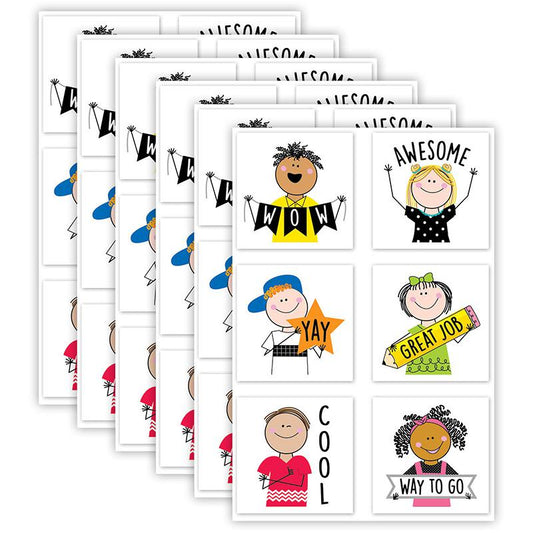 Stick Kids Rewards Stickers, 1-1/2", 60 Per Pack, 6 Packs