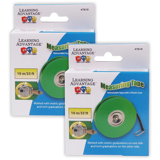 Wind Up Measuring Tape - 33 Feet - Pack of 2