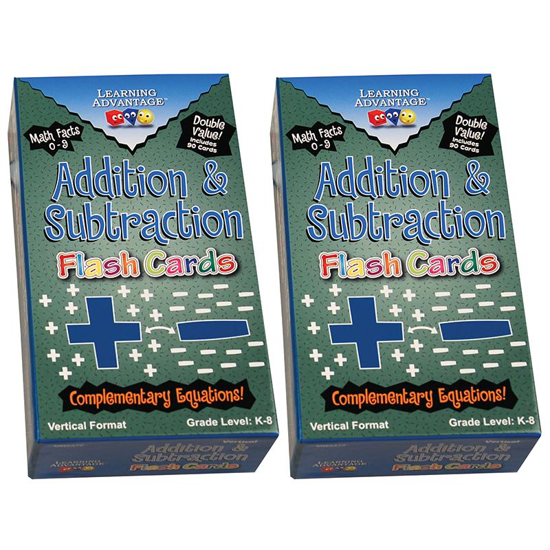 Value Vertical Flash Cards Addition & Subtraction Set - 90 Per Pack, 2 Packs