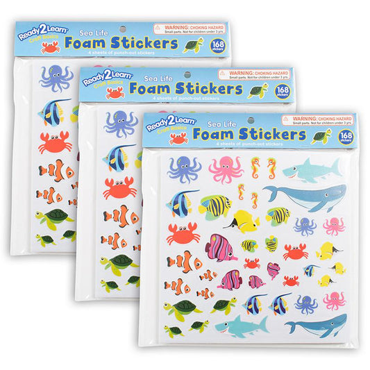 Foam Stickers, Sea Life, 168 Per Pack, 3 Packs