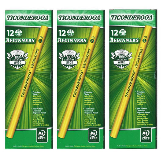 Beginners Pencils without Eraser, 12 Per Pack, 3 Packs