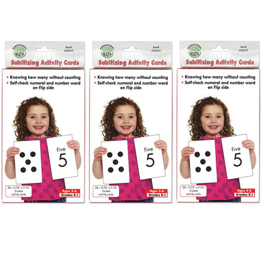 Subitizing Activity Cards, 38 Per Pack, 3 Packs