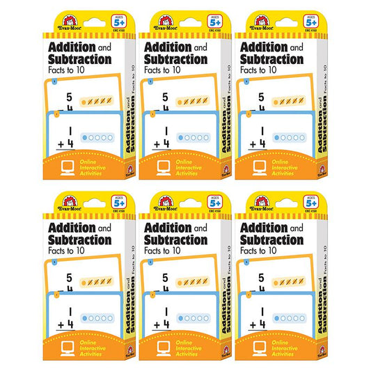 Addition and Subtraction Facts to 10, 56 Flashcards Per Pack, 6 Packs