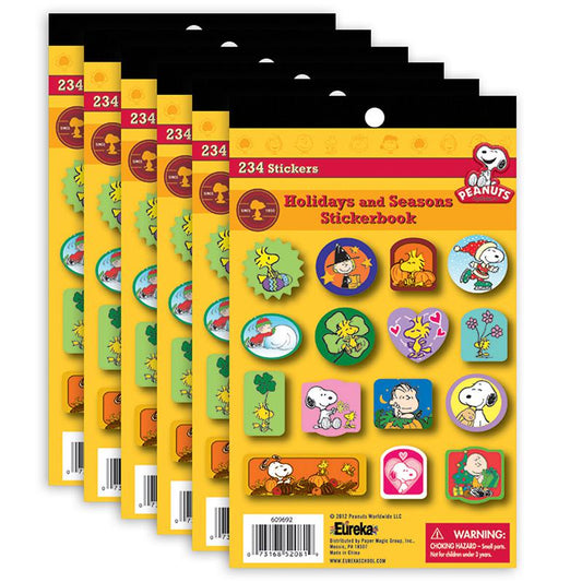 Peanuts Seasons and Holidays Sticker Book, Pack of 6