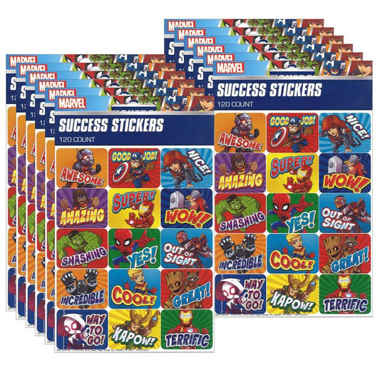 Marvel Super Hero Adventure Success Stickers, 120 Per Pack, 12 Packs