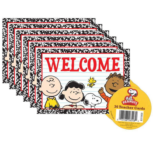 Peanuts Welcome Teacher Cards, 36 Per Pack, 6 Packs