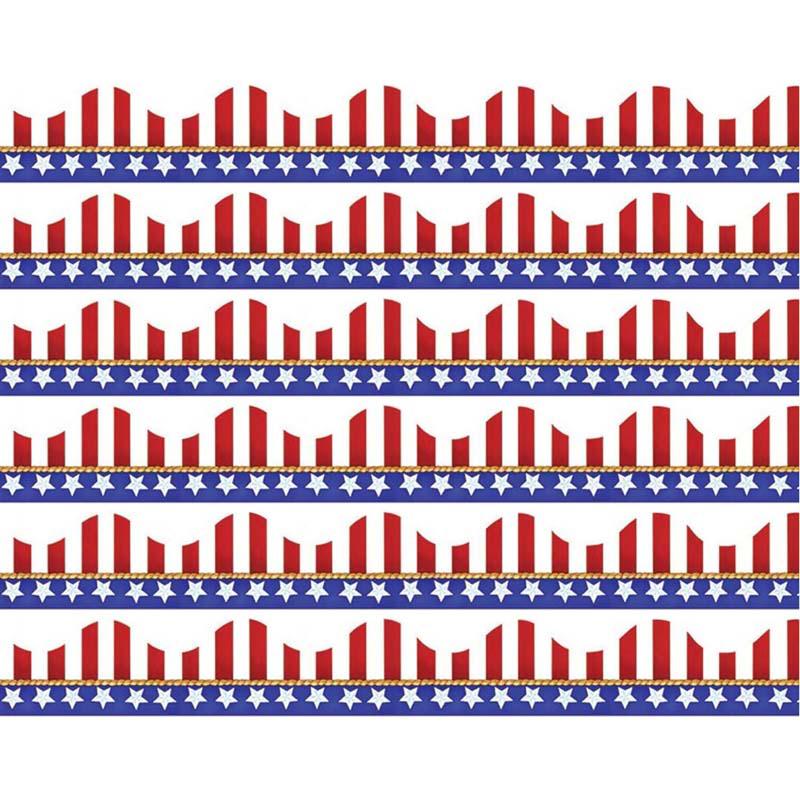 American Flags Electoral Deco Trim, 37 Feet Per Pack, 6 Packs