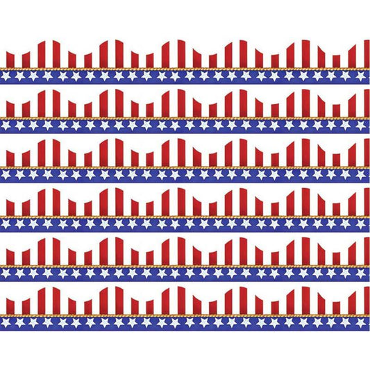 American Flags Electoral Deco Trim, 37 Feet Per Pack, 6 Packs