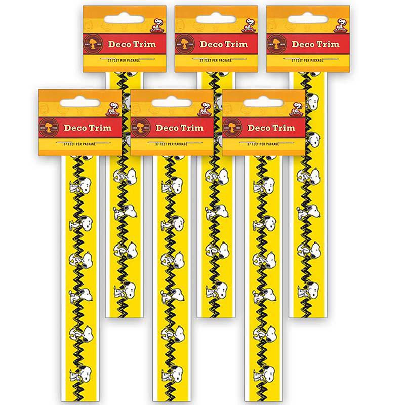 Peanuts Yellow with Snoopy Deco Trim, 37 Feet Per Pack, 6 Packs