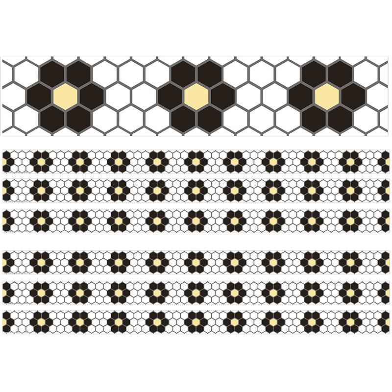 The Hive Floral Mosaic Deco Trim, 37 Feet Per Pack, 6 Packs