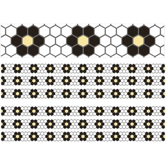 The Hive Floral Mosaic Deco Trim, 37 Feet Per Pack, 6 Packs