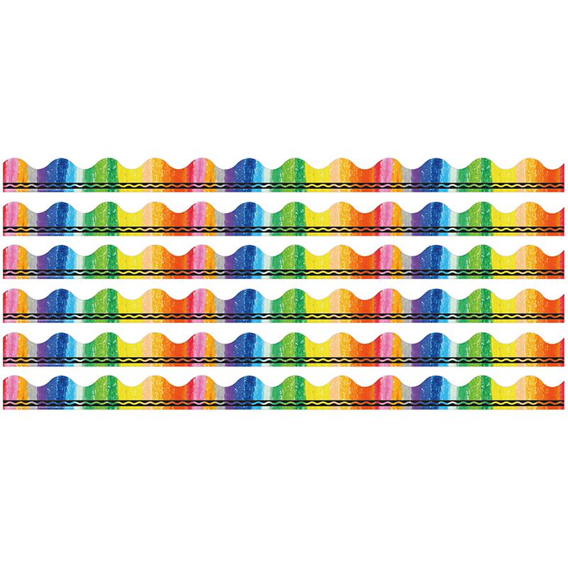 Crayola Rainbow Deco Trim, 37 Feet Per Pack, 6 Packs