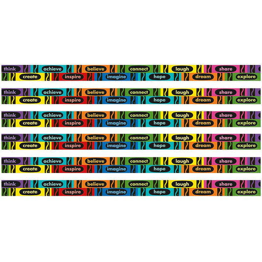 Crayola Inspirational Words Deco Trim, 37 Feet Per Pack, 6 Packs