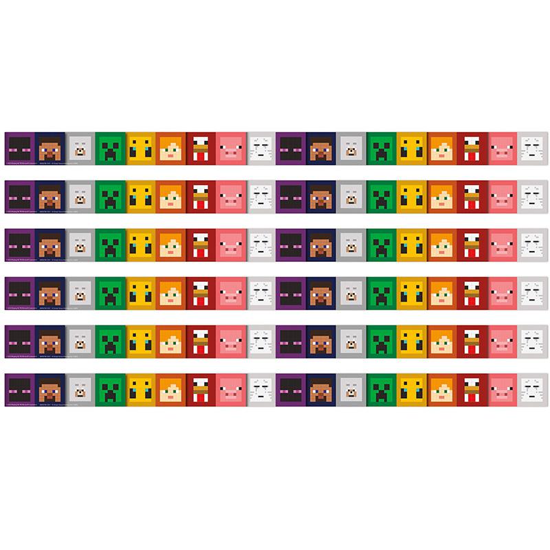 Minecraft Character Lineup Deco Trim, 37 Feet Per Pack, 6 Packs