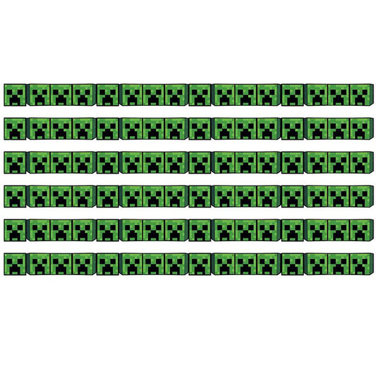 Minecraft Creeper Lineup Wide Trim, 37 Feet Per Pack, 6 Packs