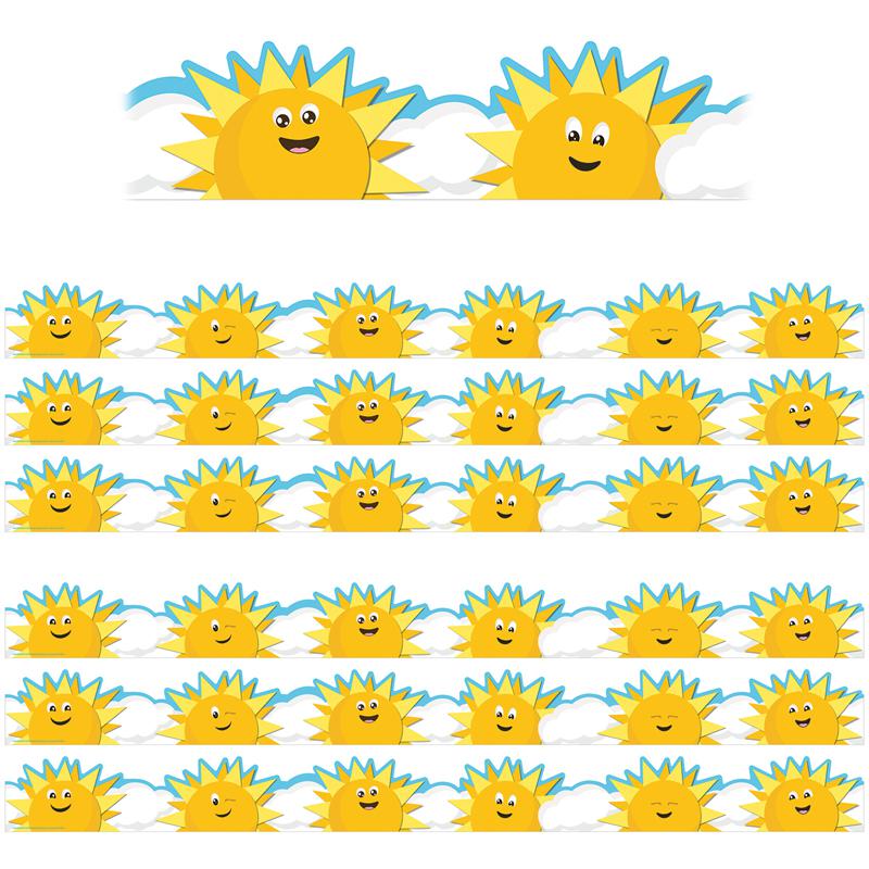 Growth Mindset Sun & Clouds Deco Trim Die-Cut 37 Ft Per Pack, 6 Packs