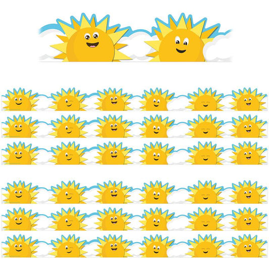 Growth Mindset Sun & Clouds Deco Trim Die-Cut 37 Ft Per Pack, 6 Packs