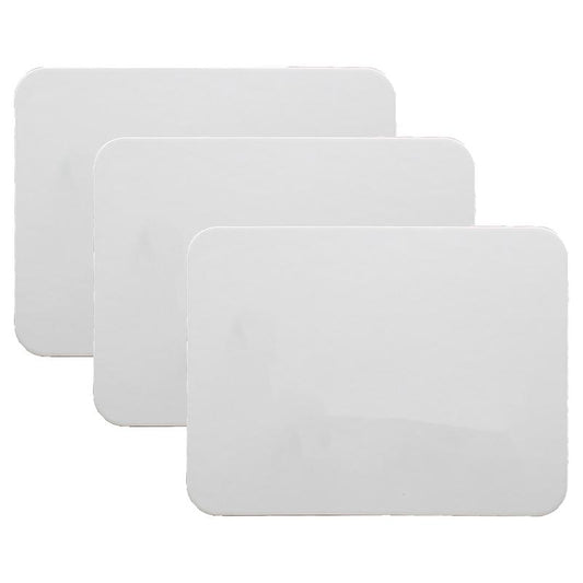 Magnetic Dry Erase Board, Two-Sided Blank/Blank, 9" x 12", Pack of 3