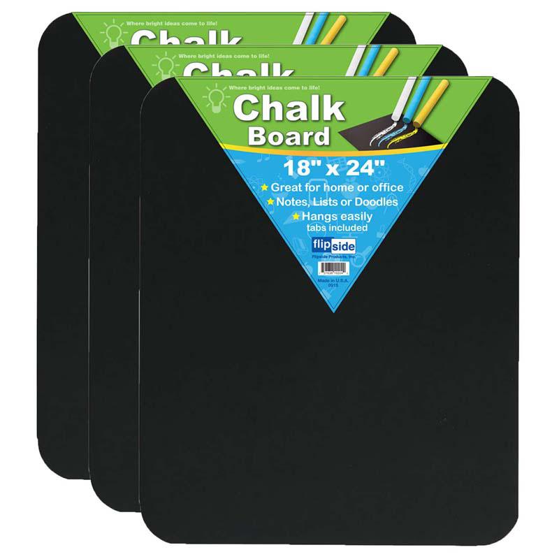 Chalk Board, Black, 18" x 24", Pack of 3