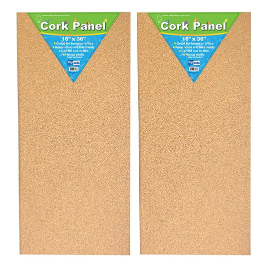 Cork Panel, 16" x 36", Pack of 2