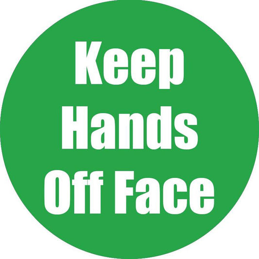 Keep Hands Off Face Anti-Slip Floor Sticker, Green, 11", Pack of 5