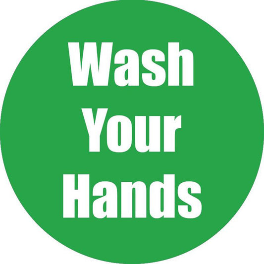 Wash Your Hands Anti-Slip Floor Sticker, Green, 11", Pack of 5