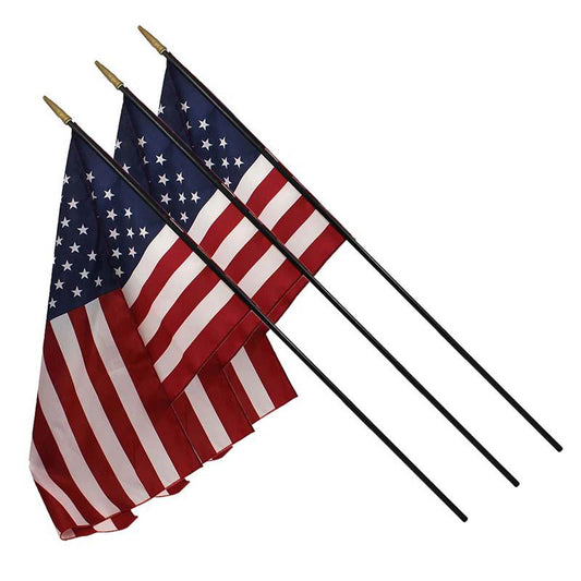 Heritage U.S. Classroom Flag with Spearhead, 16" x 24", Pack of 3