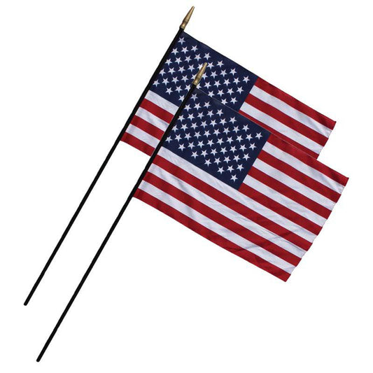 Heritage U.S. Classroom Flag, 7/16" x 48" Staff, 24"W x 36"L, Pack of 2