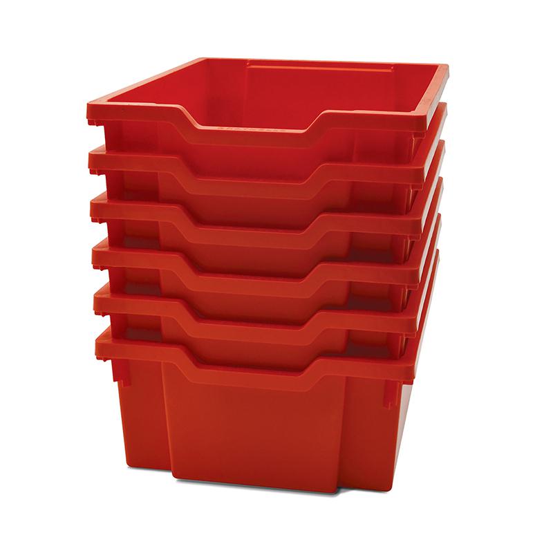 Flame Red, Heavy Duty School, Industrial & Utility Bins, Pack of 6