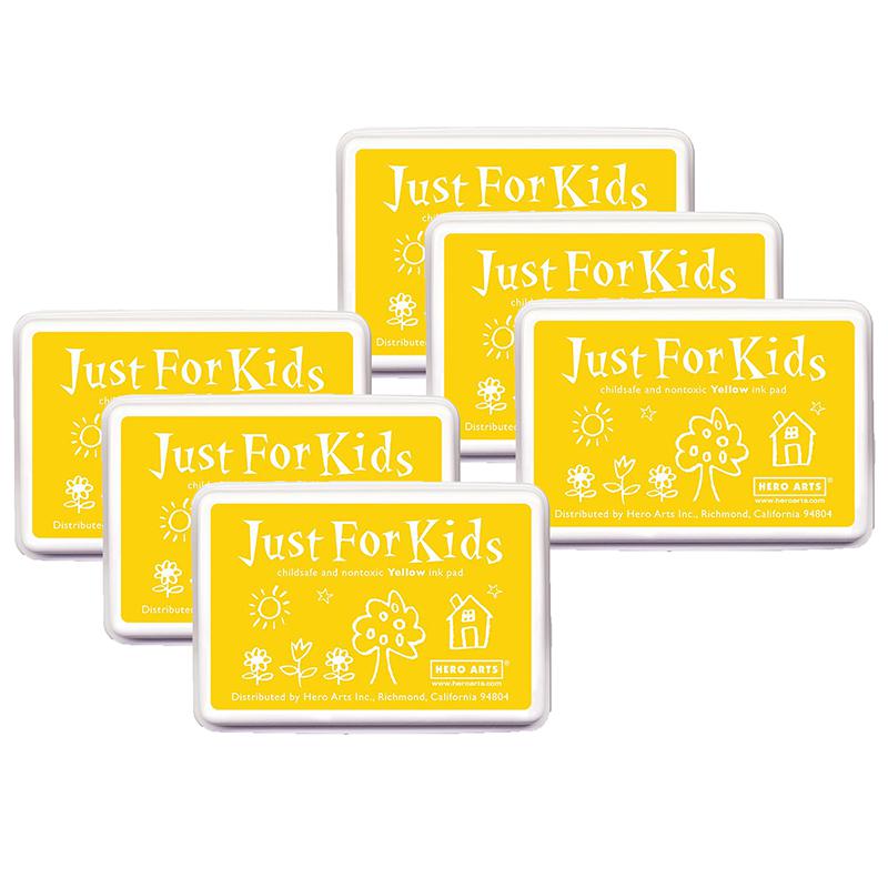 Just for Kids Ink Pad, Yellow, Pack of 6