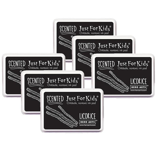 Just for Kids Scented Ink Pad Licorice/Black, Pack of 6